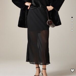 NWT Jcrew Black Chiffon Skirt